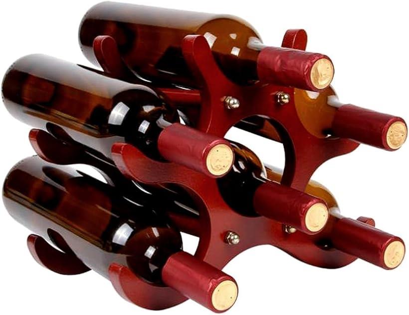 木製 ワインラック ホルダー シャンパン ボトル ウッド 収納 組立式 ケース スタンド インテリア ディスプレイ W27-T (ウッド調, 中)(3)
