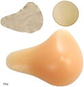 人工乳房 ロング型 シリコンパッド 保護カバー ブラパット 3点セット 右胸 フックなし 乳がんパッド バスト補正(ベージュ, 350g)