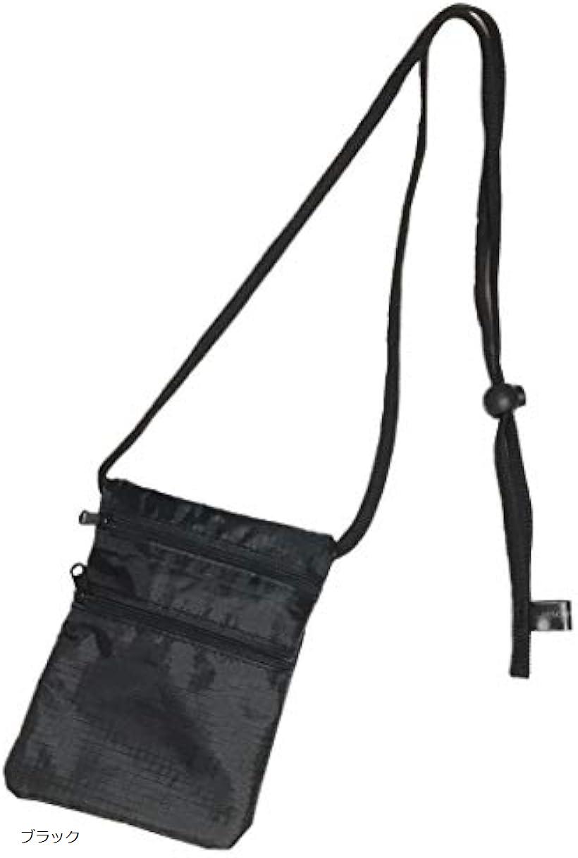 【楽天ランキング1位入賞】パスポート 首下げ ポシェット メンズ レディース キッズ ブラック (ブラック)