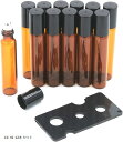 アロマ ロールオンボトル ガラス 遮光瓶 オイル 香水 精油 詰替 保存 容器 ビン 香水瓶(10 ml 12本 セット)(4)