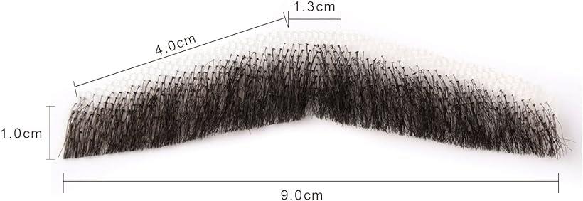 付け髭 ひげ 口髭 人毛 ウィッグ 髪製髭 手作り本物 コスプレ用ダンス用髭 1枚