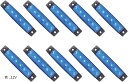 HWT LED 12V サイドマーカー ブルー 10個セット ランプ 6連 汎用 高輝度 明るい(青, 12V)