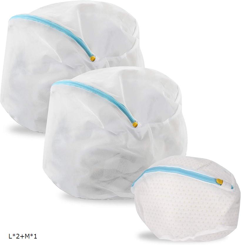 洗濯ネット ランドリーネット 衣類を傷つかない やさしく洗うネット丸型 超細目 ファスナーカバー付き 絡み防ぎ 型崩れ防止 ブラ 下着 キャミソール ストッキン...