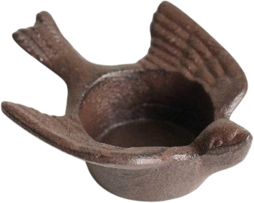 キャンドルホルダー 鉄製 ツバメ モチーフ アンティーク レトロ 灰皿 鳥 キャンドルスタンド 小物入れ(3)