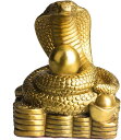 工芸品 お金の蛇 銅製 風水グッズ お守り 開業のギフト 財ヘビ 干支 置物 飾り物 縁起物 H10cm(ゴールデン,ゴールド)(3)