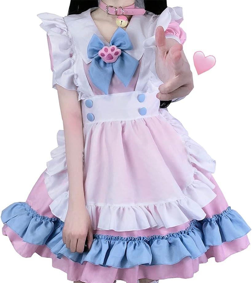 メイド服 メイドコスチュームネックバンドなし( M03002, XL)