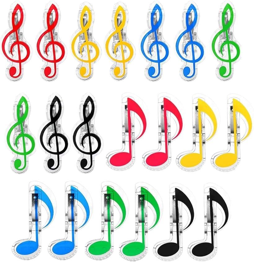 音符 クリップ ト音記号 8分音符 メモクリップ 楽譜クリップ 楽譜整理 20個セット