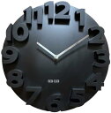 壁掛け時計 3D インテリア ブラック 直径35cm( 04.黒, 35cm)