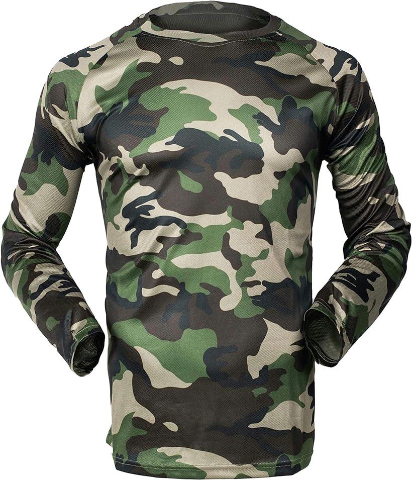 STALK最新カラー10種類 迷彩柄 長袖 Tシャツ ストレッチ メッシュ ミリタリー サバゲー(ウッドランド, XL)