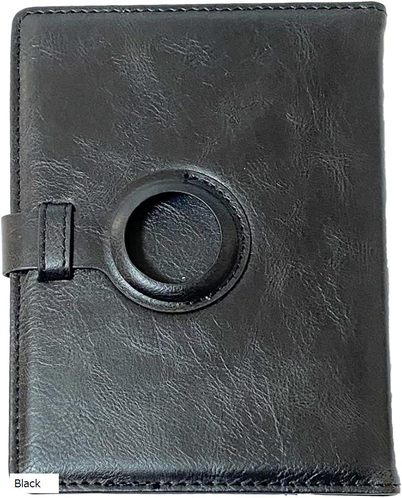 スタートサイド パスポートケース トラベル 海外旅行用 パスポートカバー PUレザータイプ エアタグホルダー付き(Black)