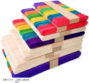 工作用 アイススティック 木製 500本入 125x10mm 棒 手作り DIY(6色セット, 125x10mm)
