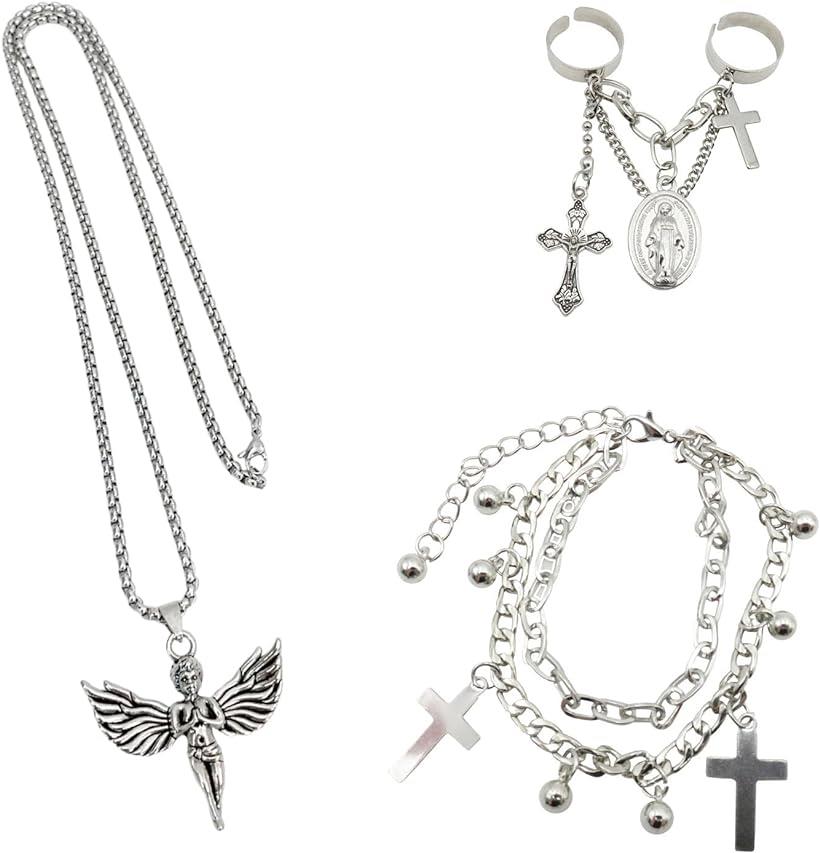 クロスモチーフ ネックレス ブレスレット リング 3点セット