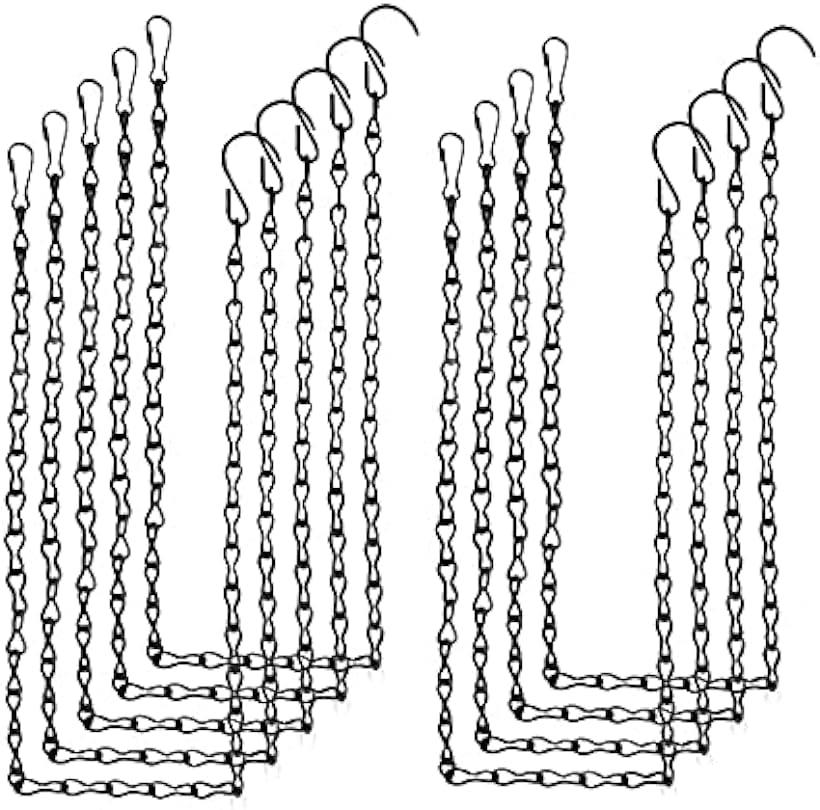 ハンギングチェーン 吊りフック メタルチェーンハンガー プランター ランタン 植物 49cmx9個セット 49cmx9個セット 
