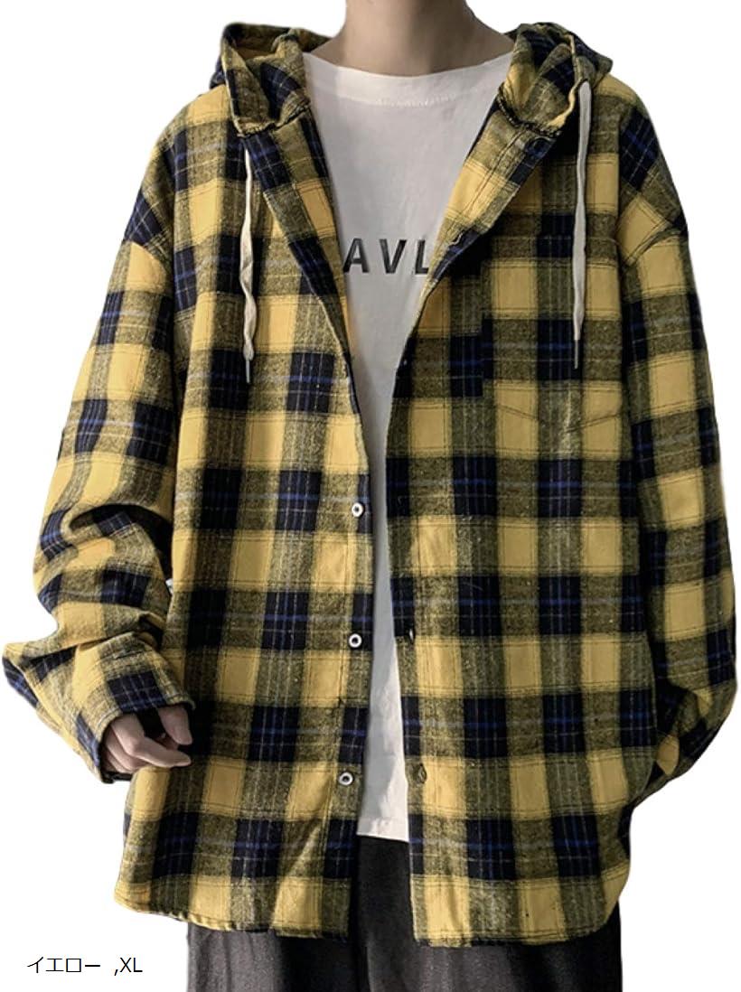 チェック パターン シャツ カジュアル 長袖 トップス ジャケット オシャレ アメカジ かっこいい かわいい ゆったり 服 大人 ファッション 大きいサイズ 韓...