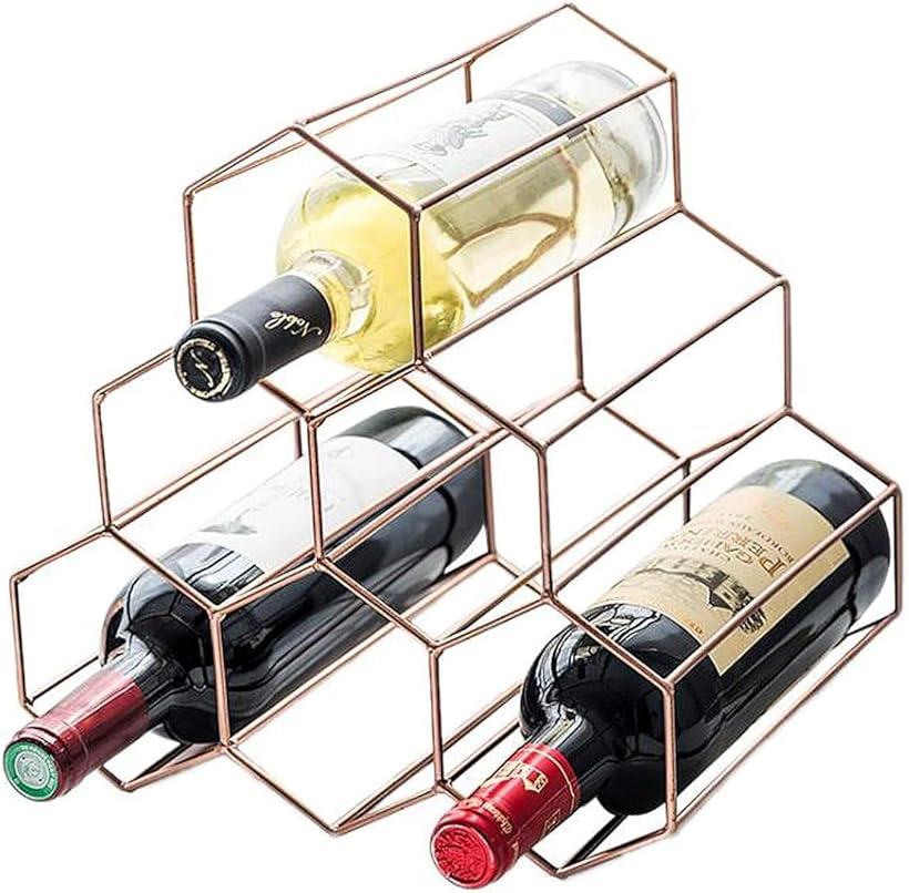 ワインラック ホルダー 6本収納 シャンパン ボトル ケース スタンド インテリア N-W54 (ブロンズ)