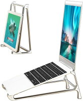 ノートパソコン スタンド タブレットスタンド パソコンラック 3way pcスタンド Macbook Air Pro iPad ノートPC 液タプ 17インチ PC対応 姿勢改善 テレワーク 在宅勤務 アルミ合金(シルバー)