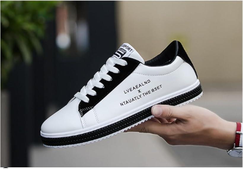 メンズ スニーカー ウォーキングシューズ 運動靴 ランニング ローカット 軽量 ジョギング 蒸れにくい 滑り止め 韓国 通勤 通学(ブラック, 24.5 cm)