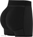 ヒップアップ パッド スポンジ ハイウエスト ショーツ(ブラック, XL)