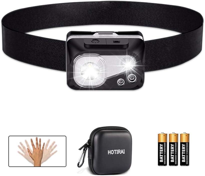 2020新版 LED ヘッドライト 電池式 防水 ledヘッドライト 軽量 単四乾電池式 高輝度5モード 明るい センサー 誘導スイッチ 角度調節可能 小型 アウトドア 防災 停電 登山 釣り用 作業用 ライト自転車 ライト兼用乾電池式