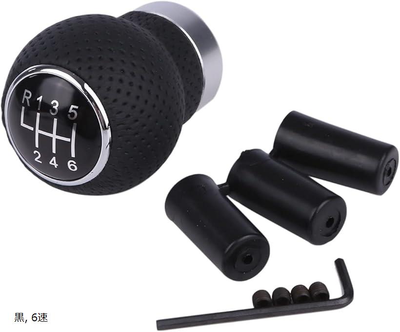 シフトノブ シフトパターン カー マニュアル ギア 黒 6速mt シフター レバー (黒， 6速)