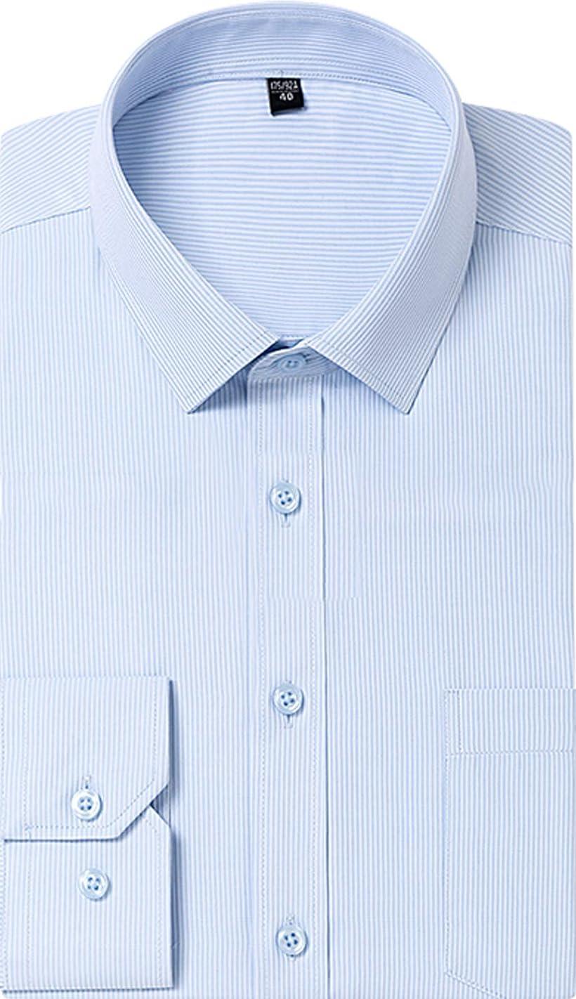 メンズシャツ長袖ワイシャツノーアイロンビジネスワイシャツストレッチ形態安定吸水速乾細身メンズ長袖おしゃれビジネススリムカジュアル通勤着制服縦縞6色( ブルー（縦縞）, 41)