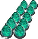 互換品 カスタマイズ トラック用 マーカーランプ サイド 16LED 24V用 標識 汎用 10個 セット(グリーンレンズ)