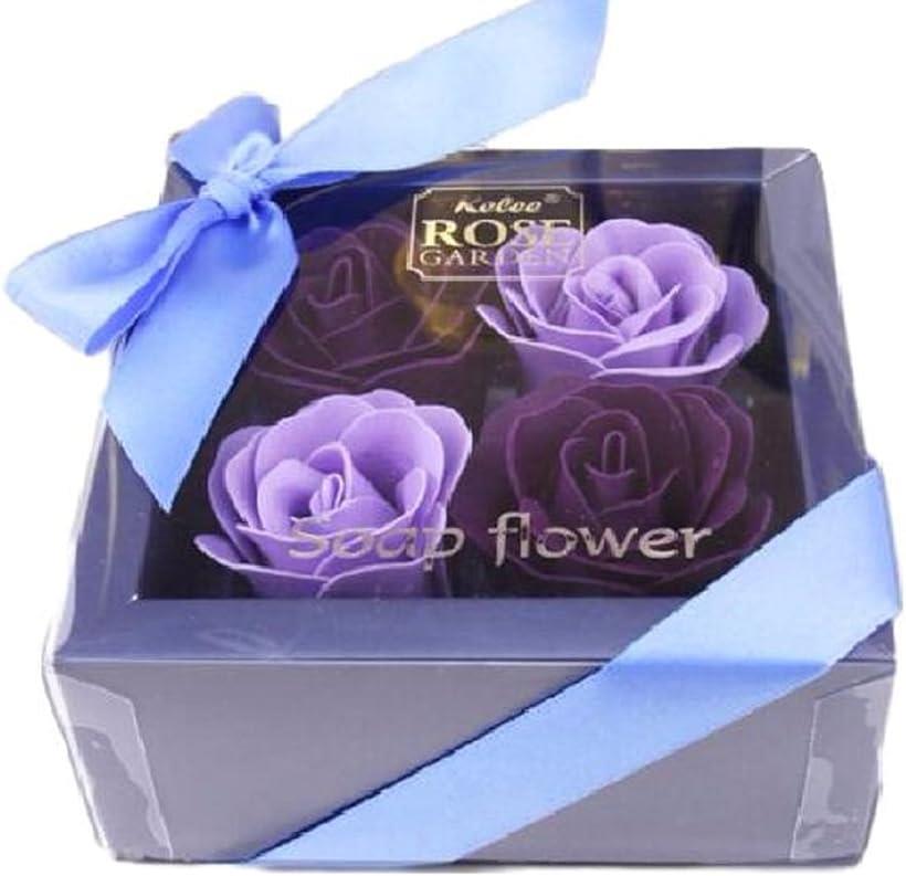 ソープフラワー ギフト ボックス 石鹸の花 プレゼント 誕生日 母の日 などに パープル (パープル)