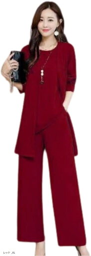 レッドレイ スーツ レディース 3点セット フォーマル パンツ(レッド, XL) レッドレイ スーツ レディース 3点セット フォーマル パンツ(レッド, XL)