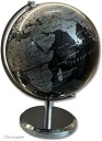 地球儀 アンティーク おしゃれ インテリア 英語表記 回転式 世界地図 模型 デスクトップ装飾 教育用(ブラックシルバー)