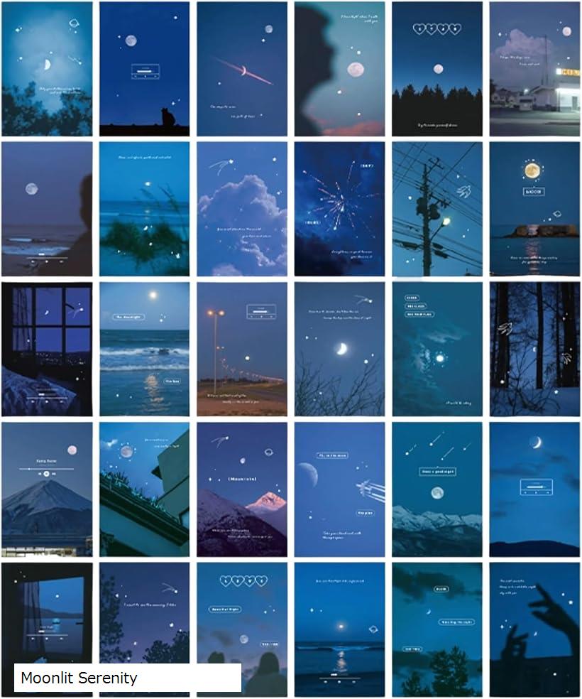 ポストカード 30枚セット 北欧 インテリア 部屋飾り 厚紙 韓国 雑貨 ミニポスター 海外 風景 メッセージカード (マルチカラー, 14.3cmx9.3cm...