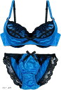 ブラジャー ショーツ セット 上下 レディース(ブルー, A75)(4)