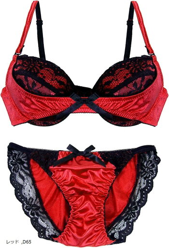 ブラジャー ショーツ セット 上下 レディース(レッド, D65) ブラジャー ショーツ セット 上下 レディース(レッド, D65)