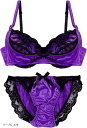 ブラジャー ショーツ セット 上下 レディース(パープル, C70)(4)