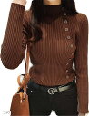 ベイブスター レディース リブ ニット セーター カットソー トップス B438ーBR(ブラウン, Free Size)
