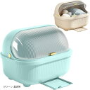 水切りラック 水切りかご 乾燥ボックス 台所用品 水受けトレイ 水切りバスケット 蓋食器ドレンバスケット 食器皿の水切り台 シンク周り キッチン収納(グリーン 蓋透明, Small)