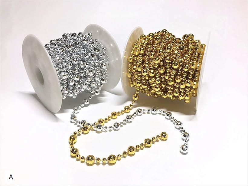 ボールチェーン ビーズチェーン ゴールド シルバー キラキラメタリック A (A)