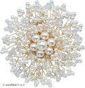 ブローチ パール フラワー コサージュ フォーマル 卒業式 入学式 結婚式 おしゃれ 花(C snowflakeゴールド, 標準)