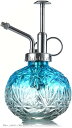 【楽天ランキング1位入賞】ガラス 霧吹き ヴィンテージ風 じょうろ 240ml 極細 ミスト 噴霧器 おしゃれ 詰め替え ボトル インテリア 植物 園芸 ガーデニング 散水 水差し 観葉植物(シルバーノズル, ブルー)
