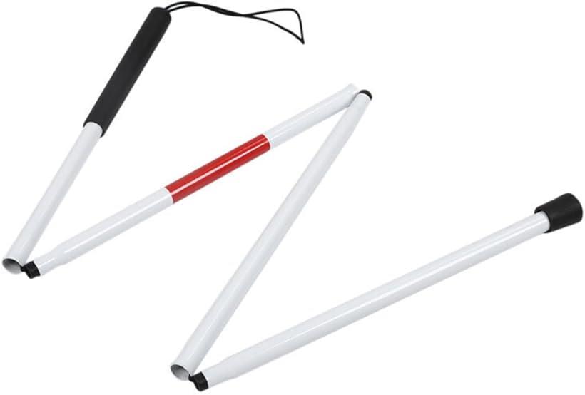白杖 折りたたみ 伸縮杖 ロングタイプ 視覚障害者用 安全杖 アルミ製白杖 折りたたみ杖 (ホワイト)