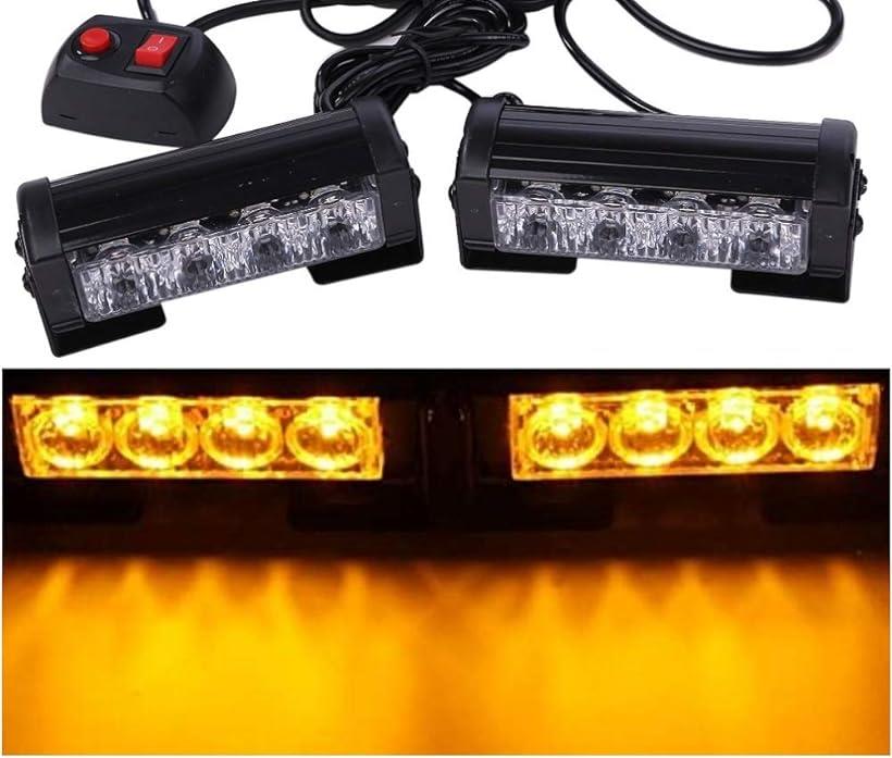 [Avan Knight] 12V ストロボ ライト バー LED 2個 セット 緊急 警告灯 車 トラック トレーラー ランプ KRB186 (イエロー)