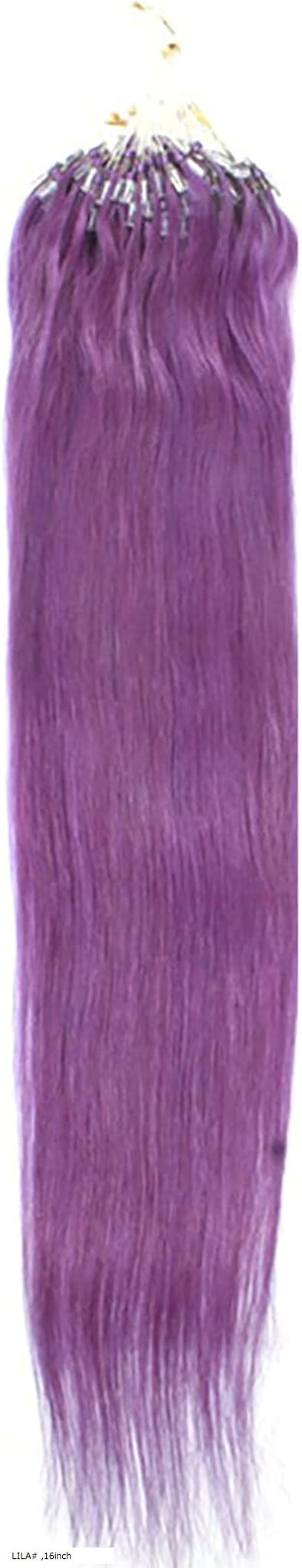人毛 ring loop hair チップエクステ レミーエクステ カラー ウィッグ エクステンション 50本(LILA#, 16inch)