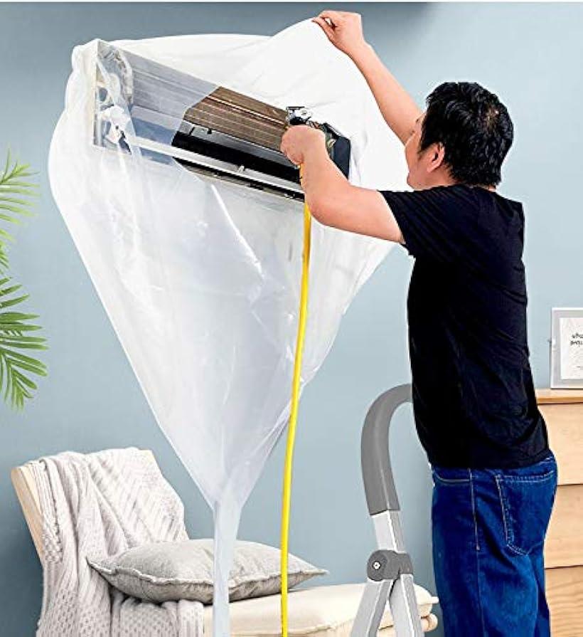 エアコン 洗浄カバー 掃除カバー 壁掛け用 汚水の飛び散り防止 保護フィルム付き Q-572のサムネイル