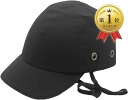 【楽天ランキング1位入賞】ヘルメット 内蔵 帽子 キャップ 軽量 あご紐付き(ブラック, ワンサイズ)