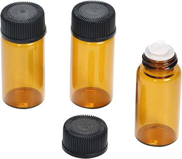 小分け用 アロマオイル 遮光瓶 20本セット 3ml ガラス ボトル 茶色 容器 小瓶 大量 保存 詰め替え