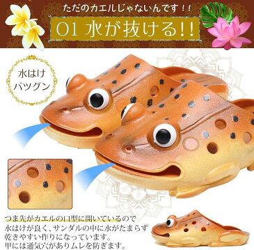 レディース カエル サンダル スリッパ アジアン雑貨 バリ島 かわいい リアル かえる おもしろ グッズ ベランダ履き ギョサン クロッグ アオガエル,22.0cm(アオガエル,22.0cm, 22.0 cm)