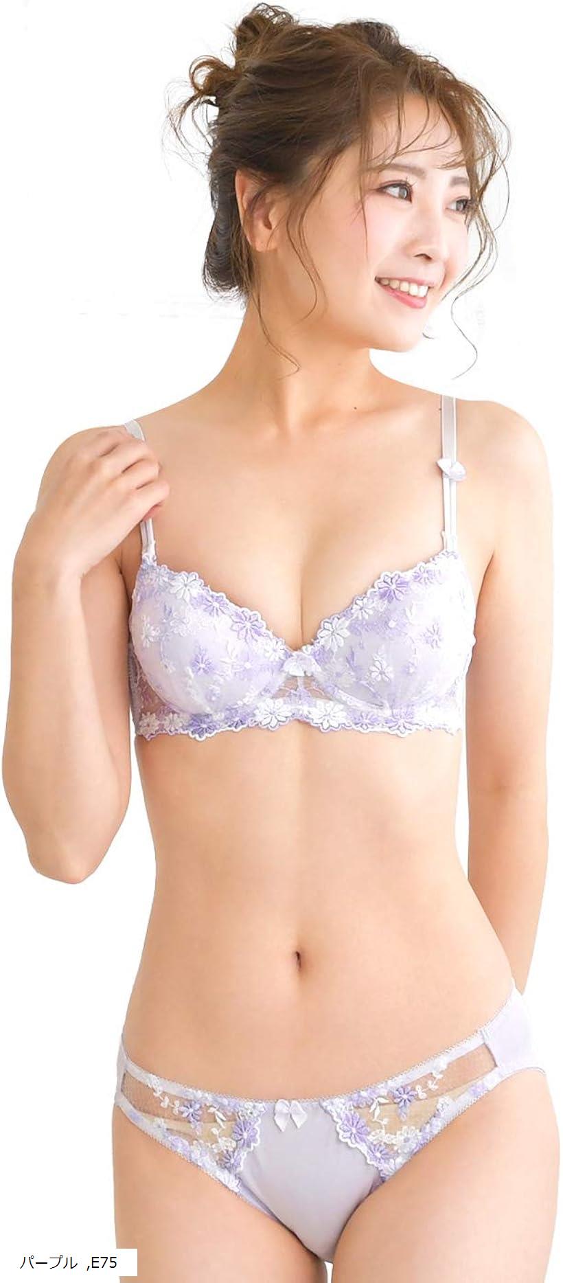 レディース ブラジャー ショーツ 下着 上下 セット 3/4 カップ 花柄 刺繍 ブラショーツセット 可愛いい..