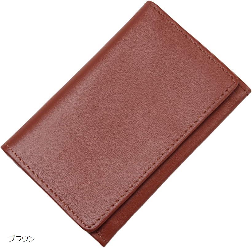 名刺入れ メンズ 本革 薄型 軽量レザー シンプル 高級 牛革 カードケース 箱入り 贈答用 ブラウン (ブ..