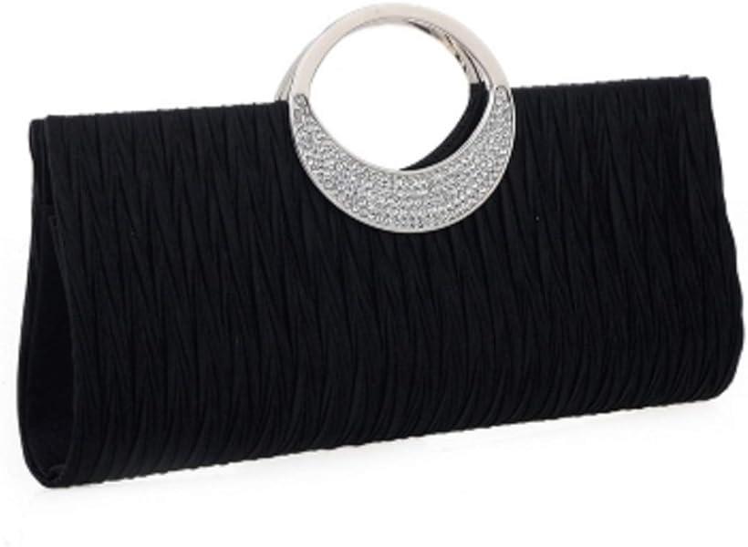 美々杏パーティーバッグ 持ち手付 クラッチバッグ ショルダーチェーン付 2way フォーマル 黒 (ブラック)