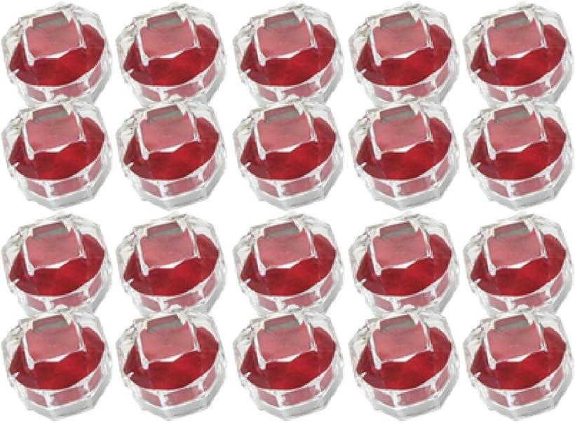 リングケース 透明 ジュエリー ボックス ケース 20個 セット 指輪 リング 指輪ケース 赤