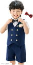 フォーマル スーツ 男の子 半袖 6点セット 夏 シャツ ベスト ハーフパンツ 蝶ネクタイ ベビー服 キッズ 小学生 夏服 子供服 結婚式 誕生日 記念撮影 発...